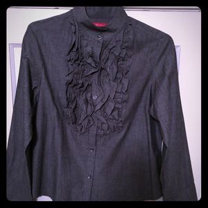 AK Size 14 Gary Ruffled Button Down